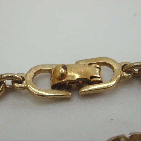 Authentic Vintage Christian Dior Gold Plated CD Logo Bracelet-Original